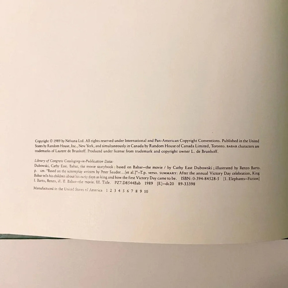 Vintage 1989 Babar The Movie Storybook  by Cathy East Dubowski Random House - Picture 8 of 13